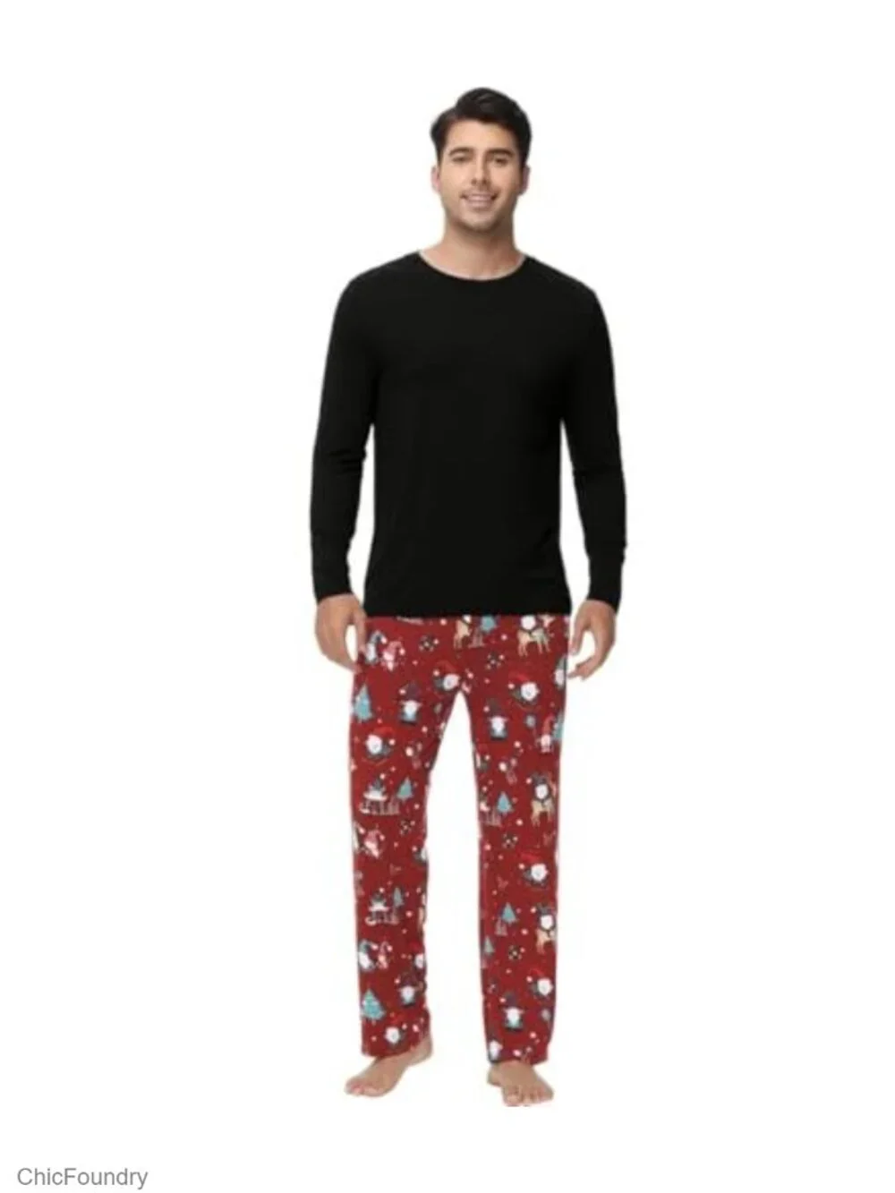 Super Soft Cooling Pajamas for Men Bamboo Viscose Long Sleeve Pj Set Loungewear